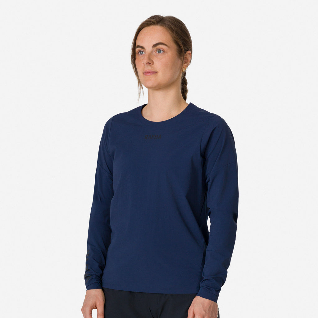 Women's Trail Finale Windblock Jersey - Marine Blue/Black