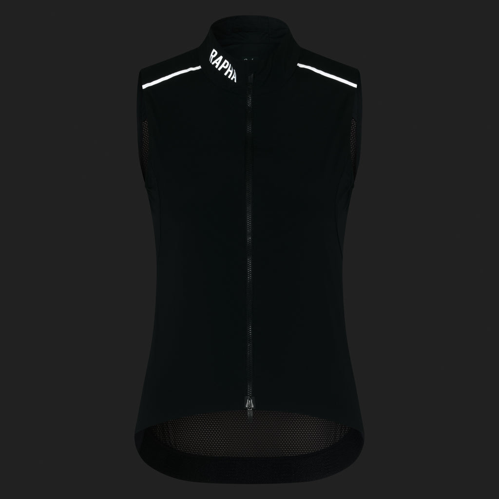 Women's Pro Team Gilet II - Black/Silver Reflective