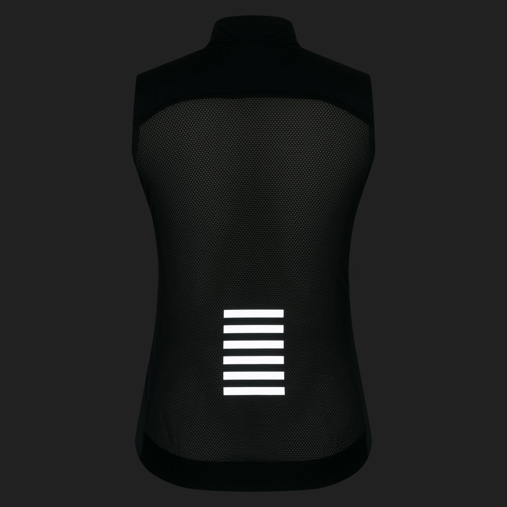 Women's Pro Team Gilet II - Black/Silver Reflective