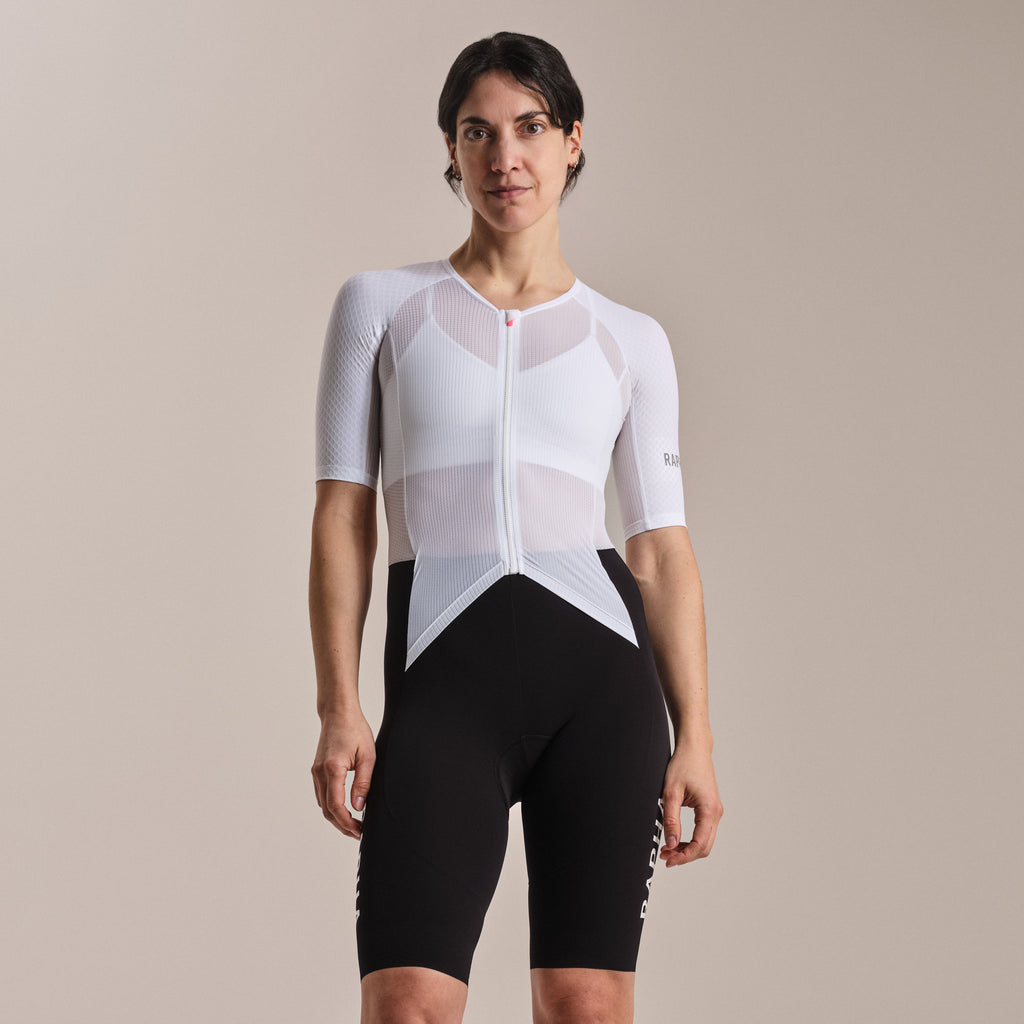 Women's Pro Team Summer Roadsuit - White/Black
