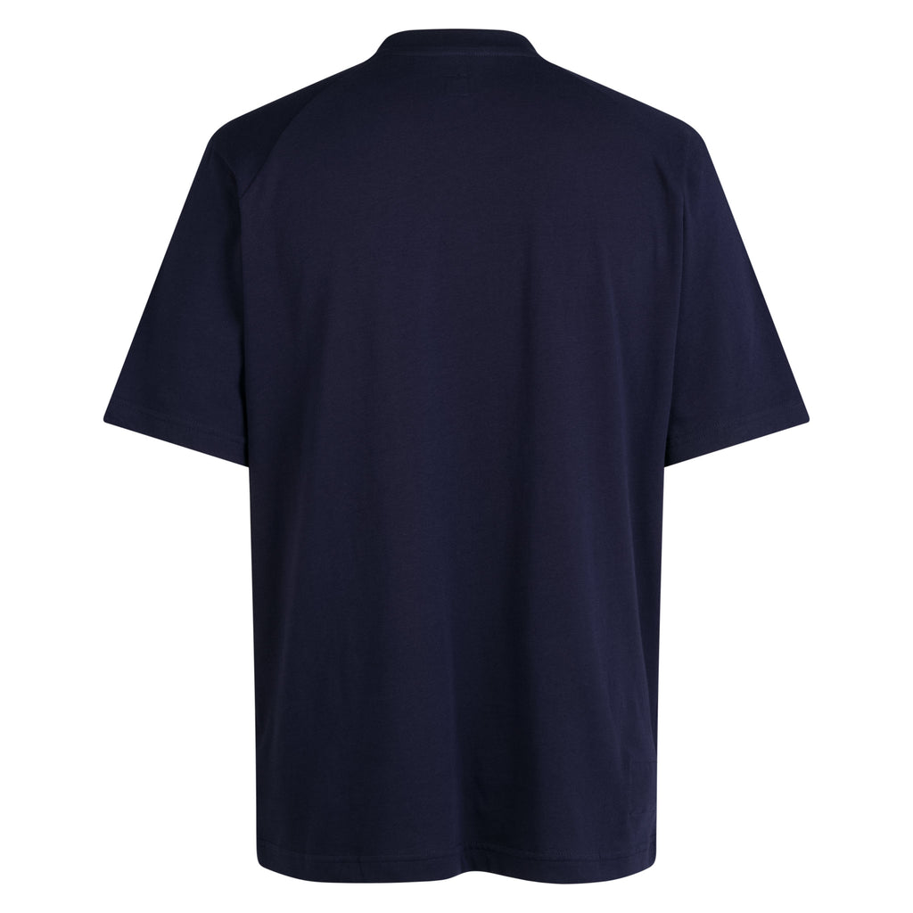 Men's Regular Cotton T-Shirt - Dark Navy/White