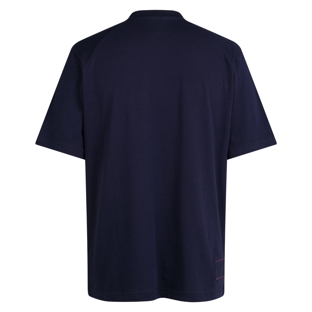 Men's Cotton Logo T-Shirt - Dark Navy/High-Vis Pink