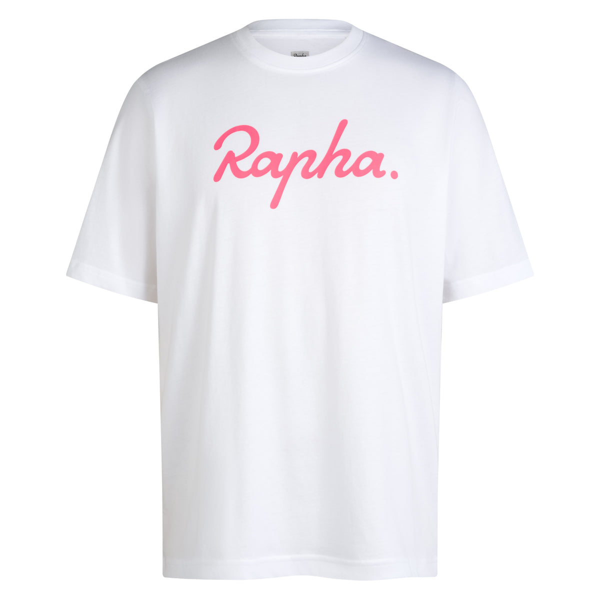 Men's Cotton Logo T-Shirt - White/High-Vis Pink