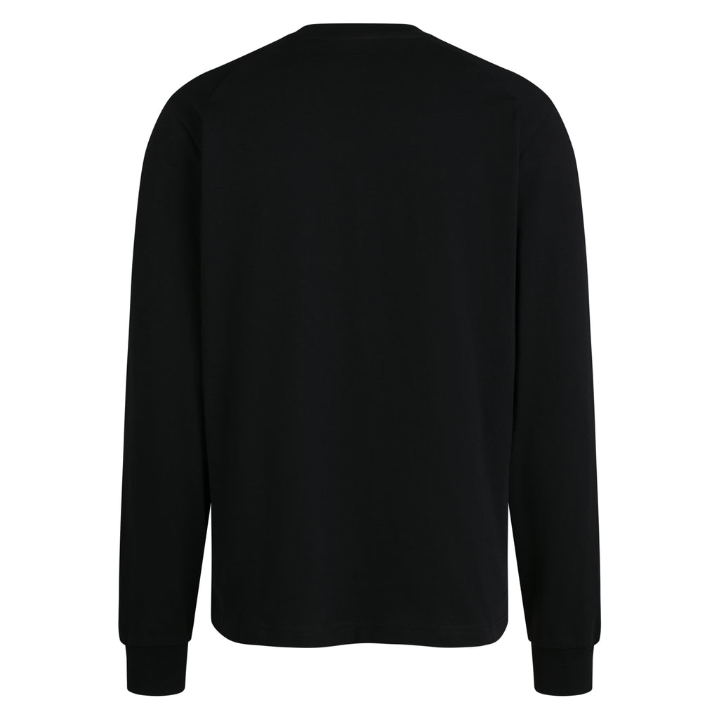 Men's Long Sleeve Cotton T-Shirt - Black/White
