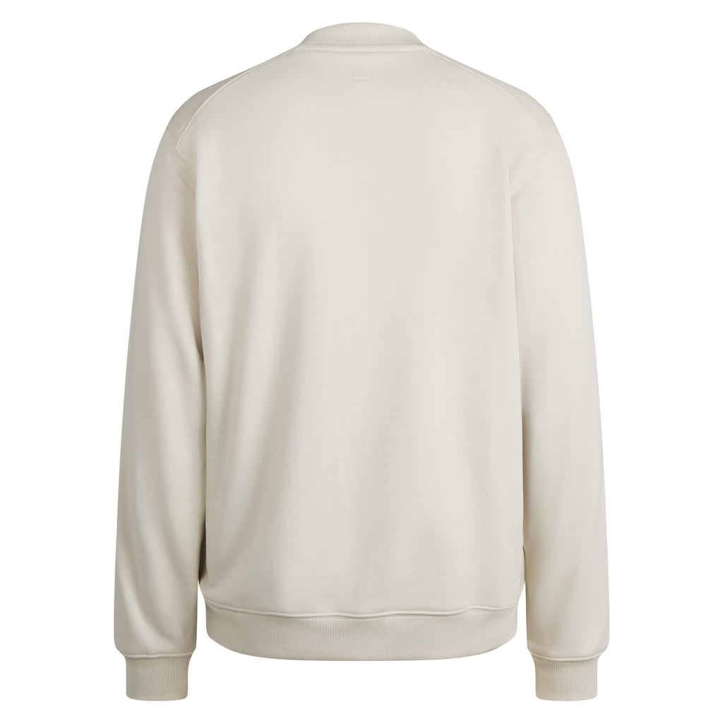 Men's Heavyweight Cotton Sweatshirt - Large Logo - Chalk/White