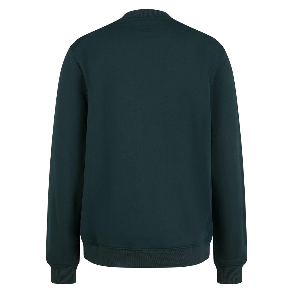 Men's Heavyweight Cotton Sweatshirt - Large Logo - Forest Green/Light Quartz