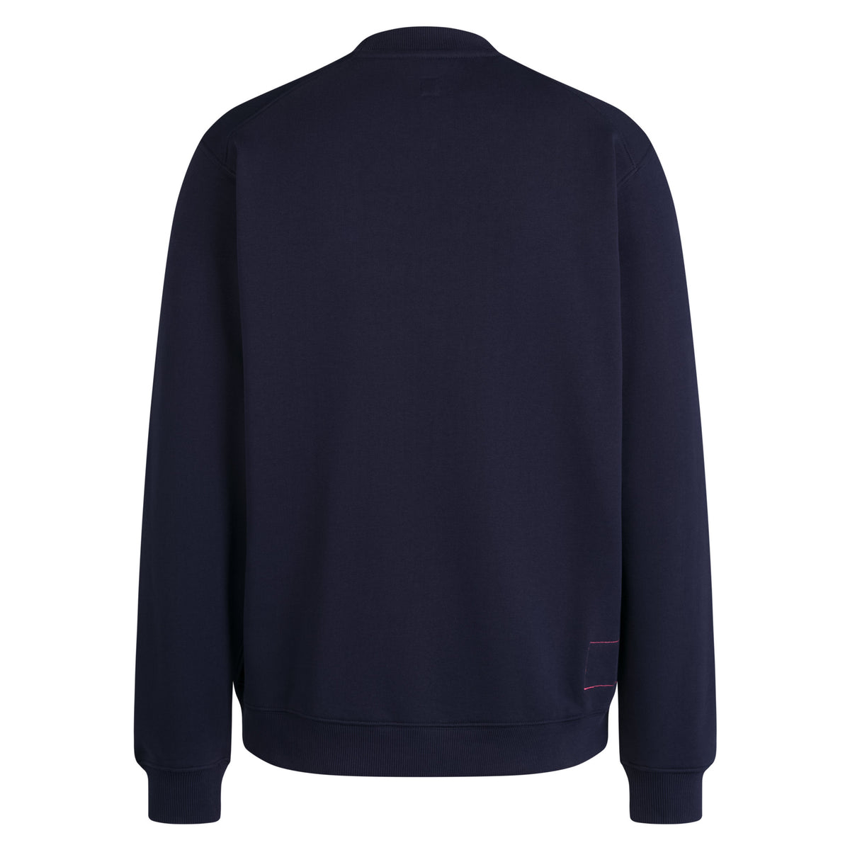 Men's Heavyweight Cotton Sweatshirt - Large Logo - Dark Navy/High-Vis Pink