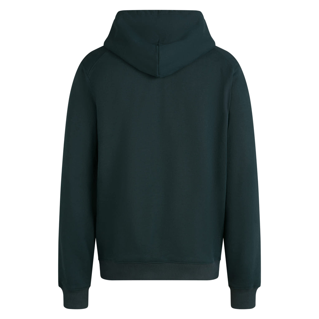 Men's Heavyweight Cotton Hoodie - Large Logo - Forest Green/Light Quartz