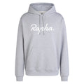 Men's Heavyweight Cotton Hoodie - Large Logo - Grey/White