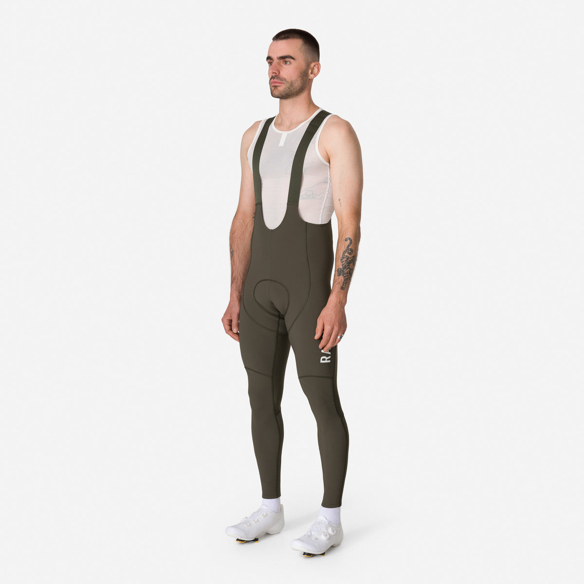 Men's Pro Team Winter Tights III - Dark Green/White