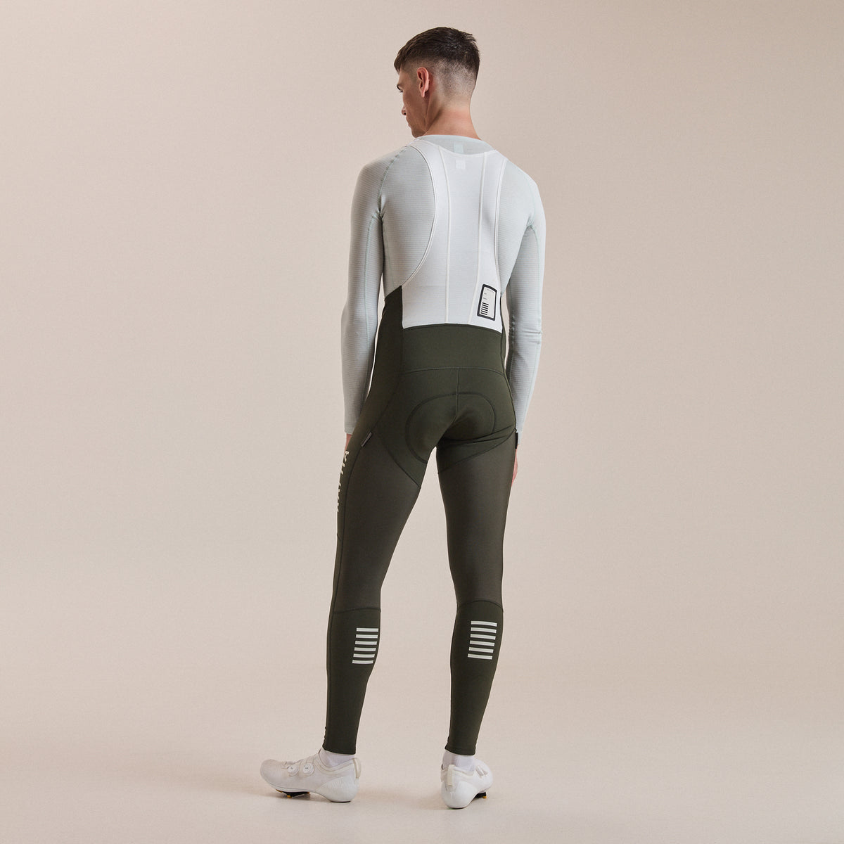 Men's Pro Team Winter Tights III - Bottle Green/White