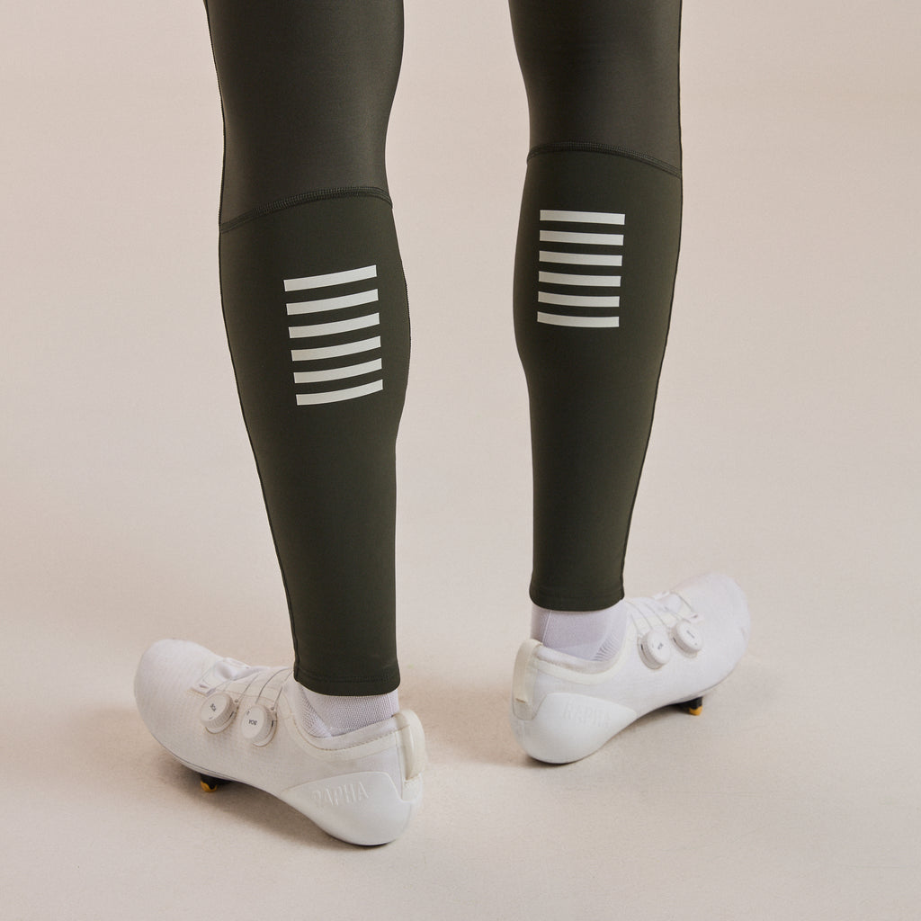 Men's Pro Team Winter Tights III - Bottle Green/White