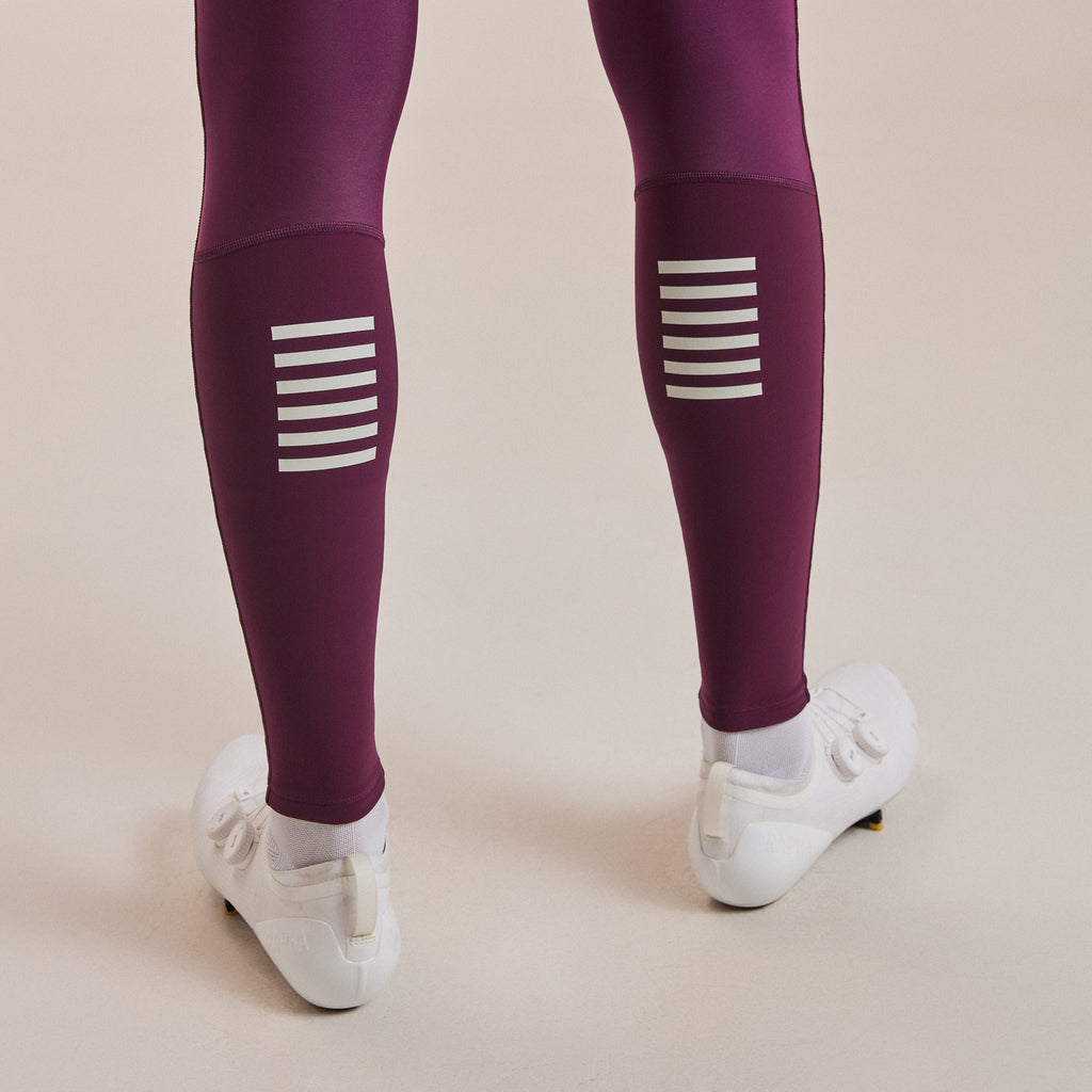 Men's Pro Team Winter Tights III - Plum / White