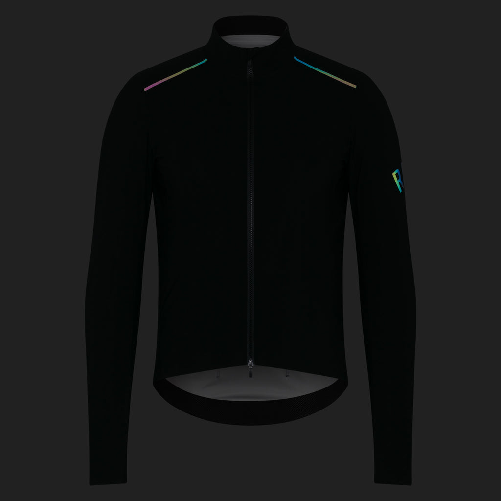 Men's Pro Team Long Sleeve Shadow Jersey - Black/Rainbow Reflective