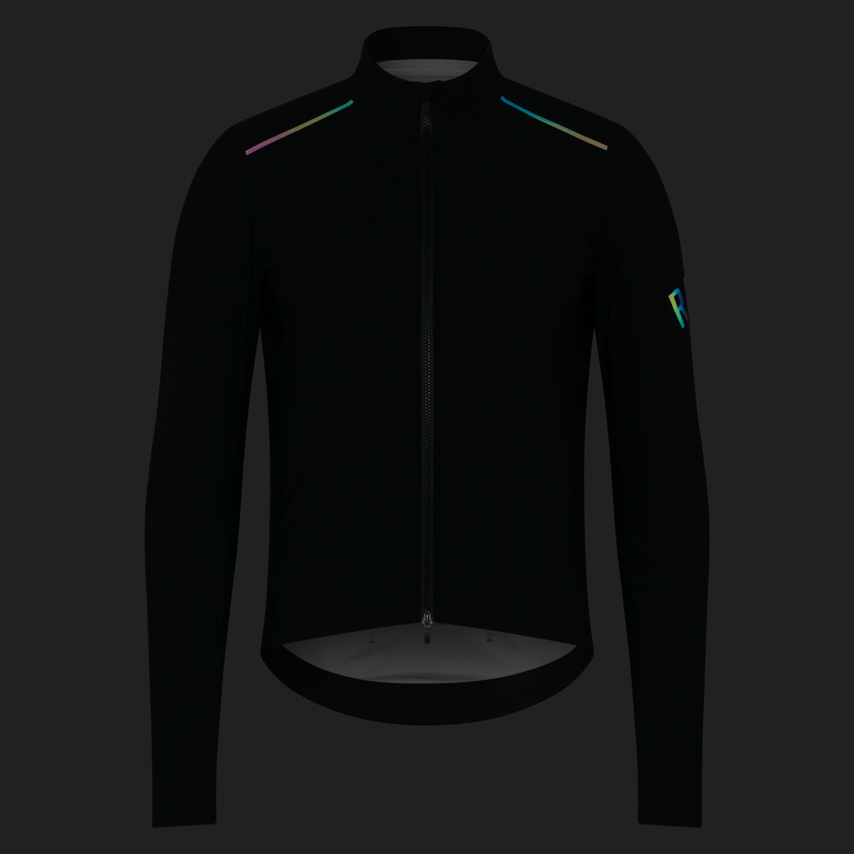 Men's Pro Team Long Sleeve Shadow Jersey - Black/Rainbow Reflective