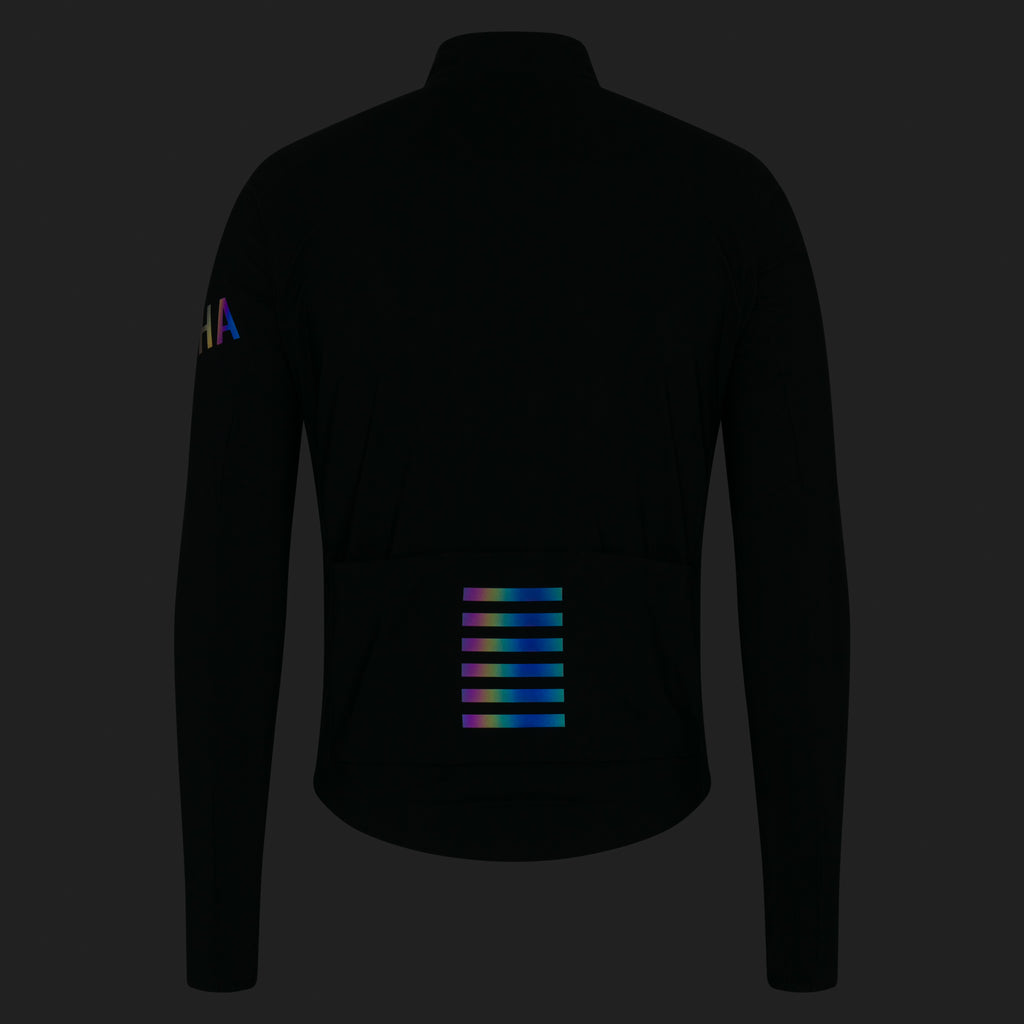 Men's Pro Team Long Sleeve Shadow Jersey - Black/Rainbow Reflective