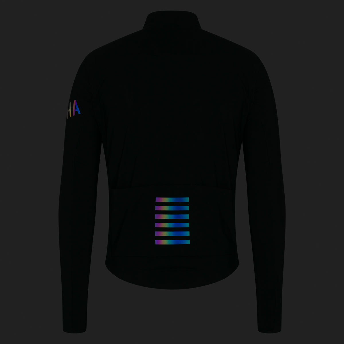 Men's Pro Team Long Sleeve Shadow Jersey - Black/Rainbow Reflective
