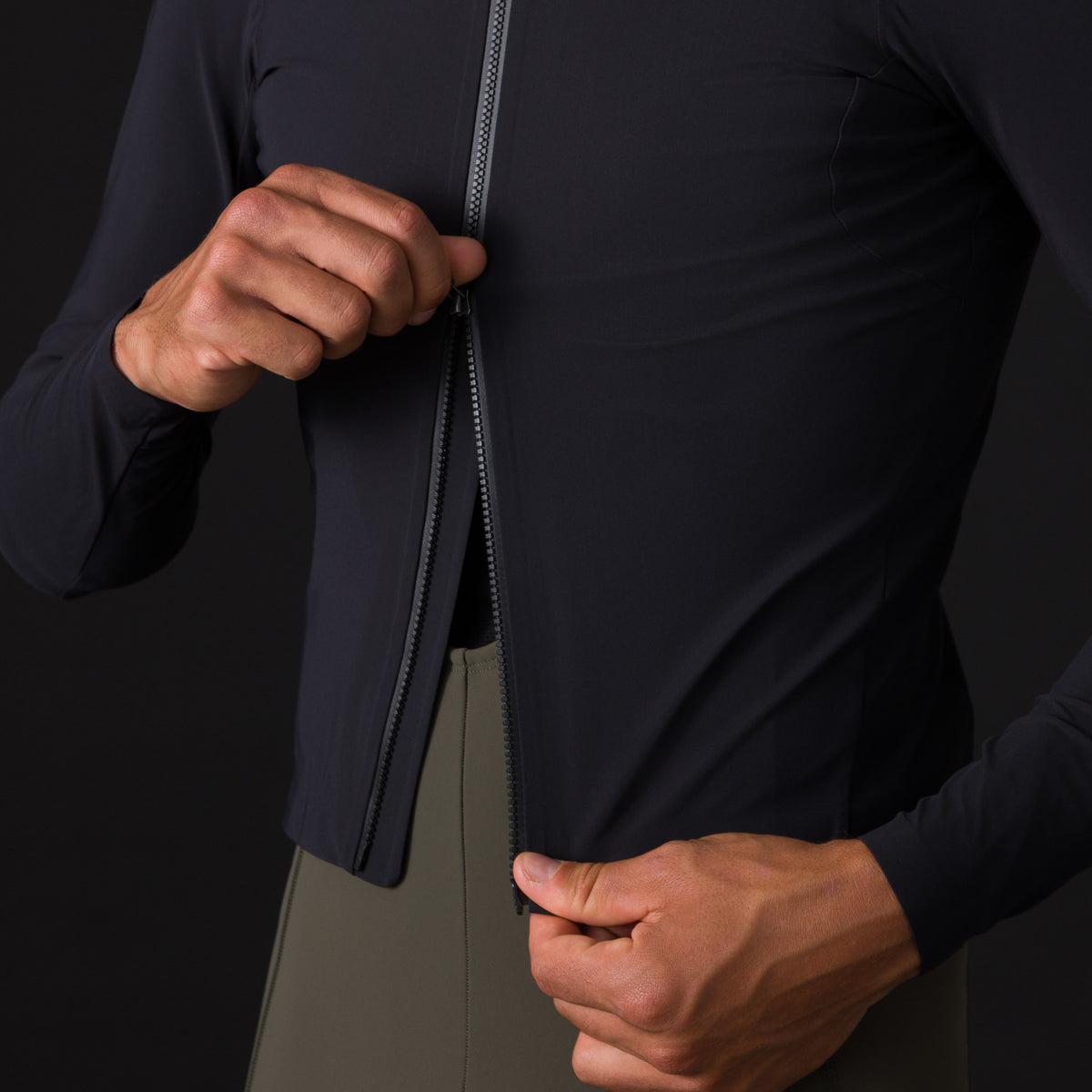 Men's Pro Team Long Sleeve Shadow Jersey - Black/Rainbow Reflective
