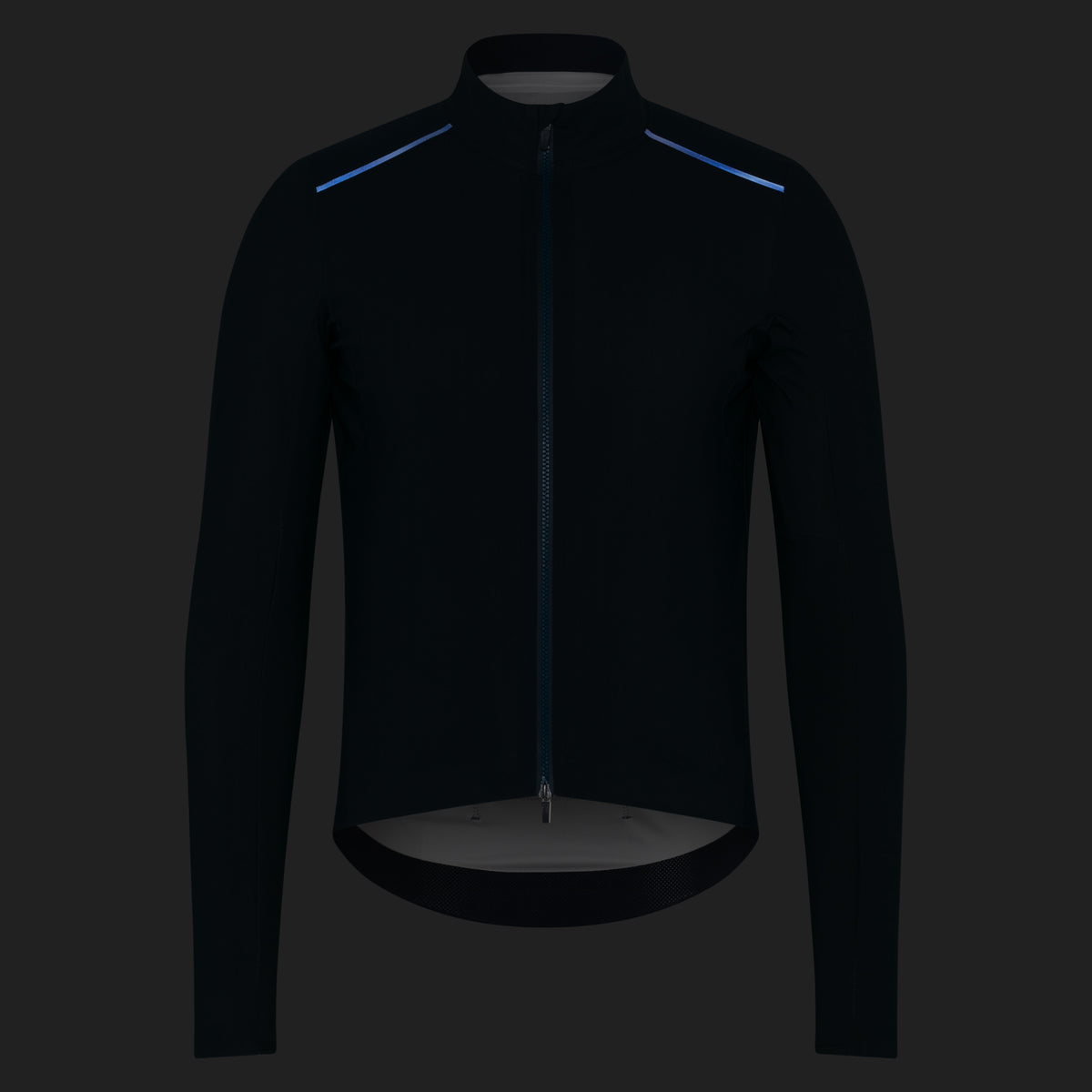 Men's Pro Team Long Sleeve Shadow Jersey - Carbon/Silver Reflective