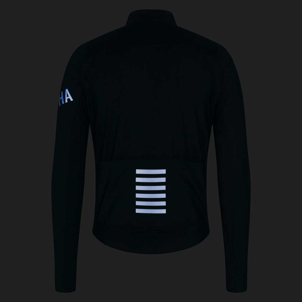 Men's Pro Team Long Sleeve Shadow Jersey - Carbon/Silver Reflective