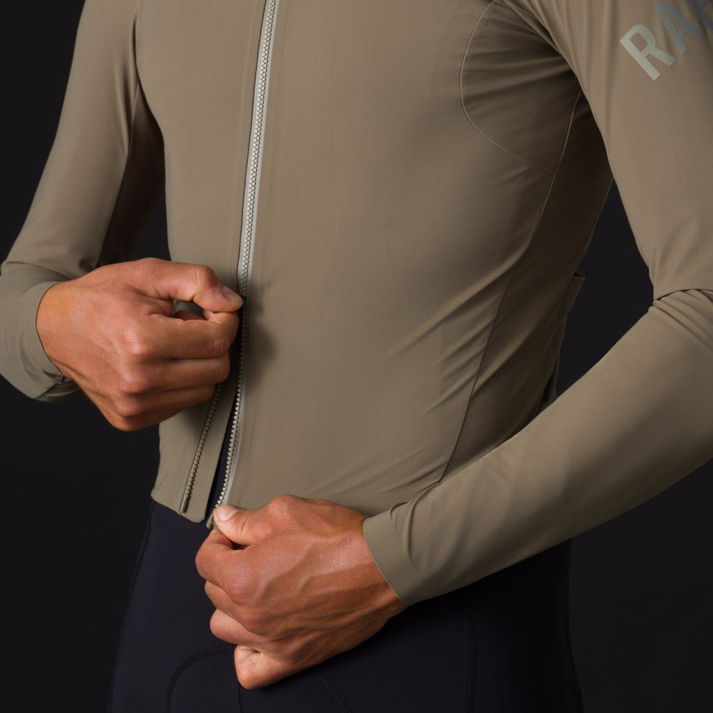 Men's Pro Team Long Sleeve Shadow Jersey - Moss Green/Khaki Reflective