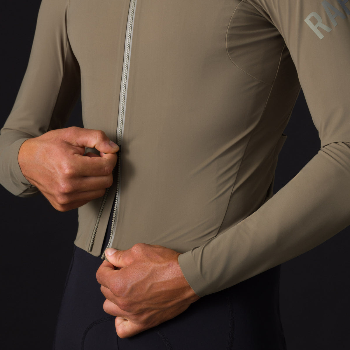 Men's Pro Team Long Sleeve Shadow Jersey - Moss Green/Khaki Reflective