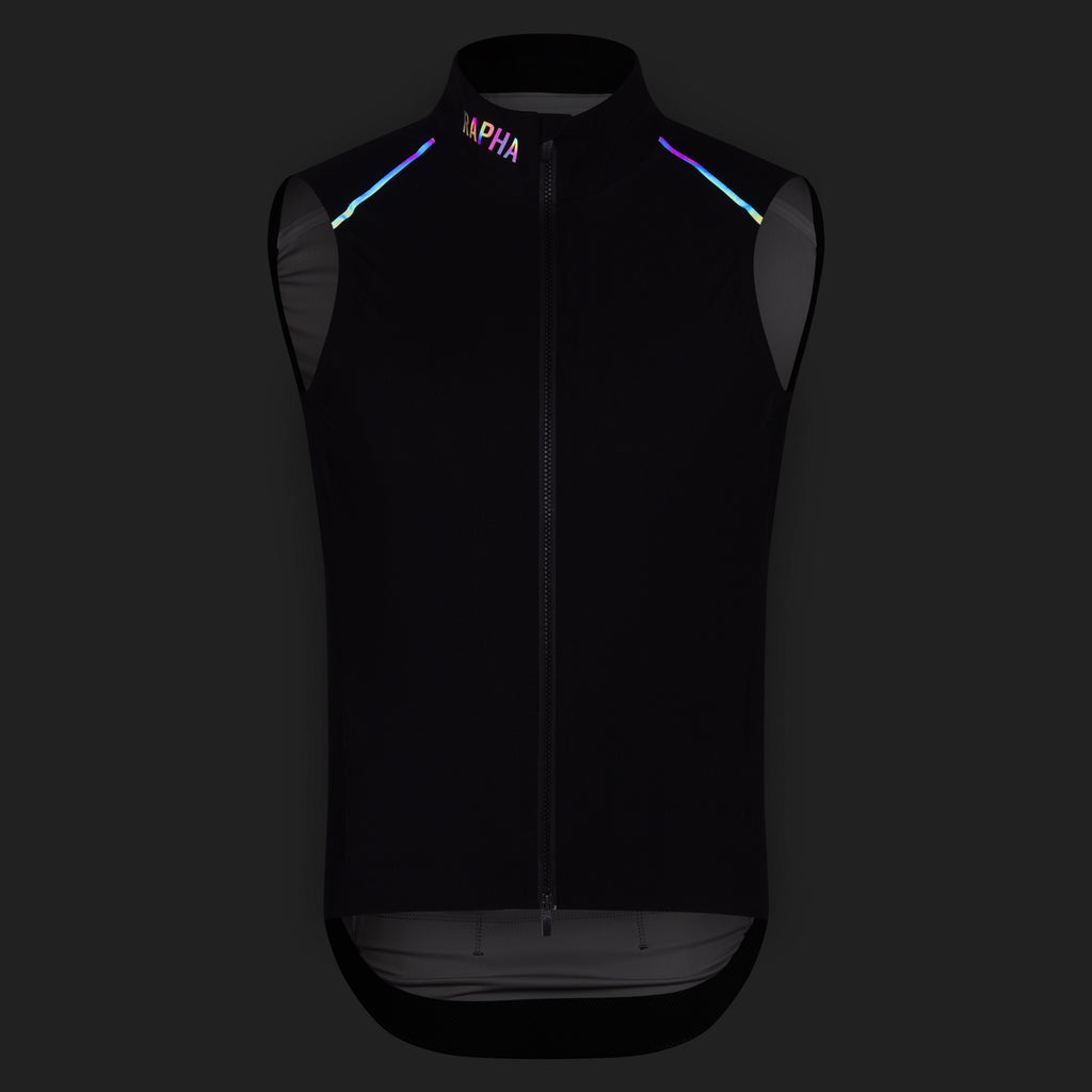 Men's Pro Team Shadow Gilet - Black/Rainbow Reflective
