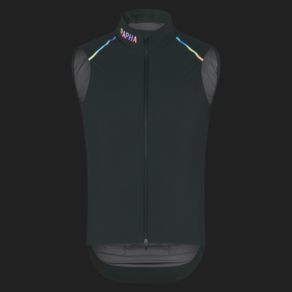 Men's Pro Team Shadow Gilet - Laurel/Rainbow Reflective
