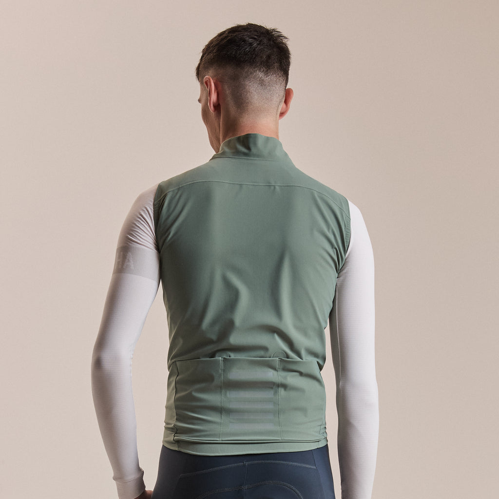 Men's Pro Team Shadow Gilet - Laurel/Rainbow Reflective