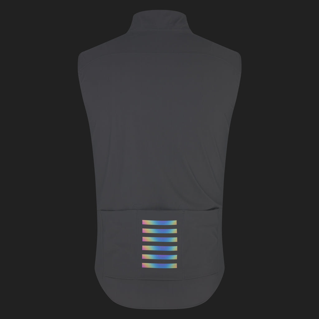 Men's Pro Team Shadow Gilet - Smoky Silver/Rainbow Reflective