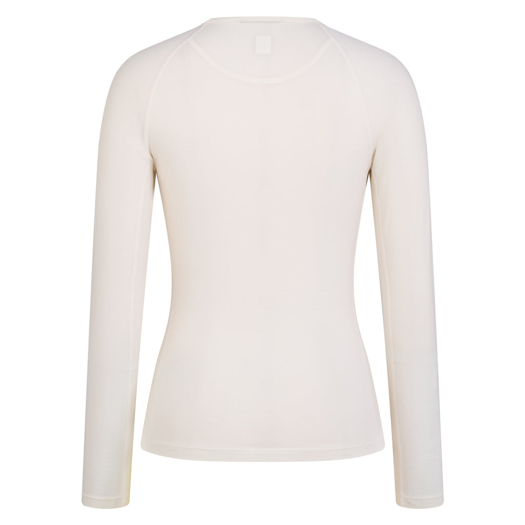 Women's Merino Base Layer - Long Sleeve - Cream/White