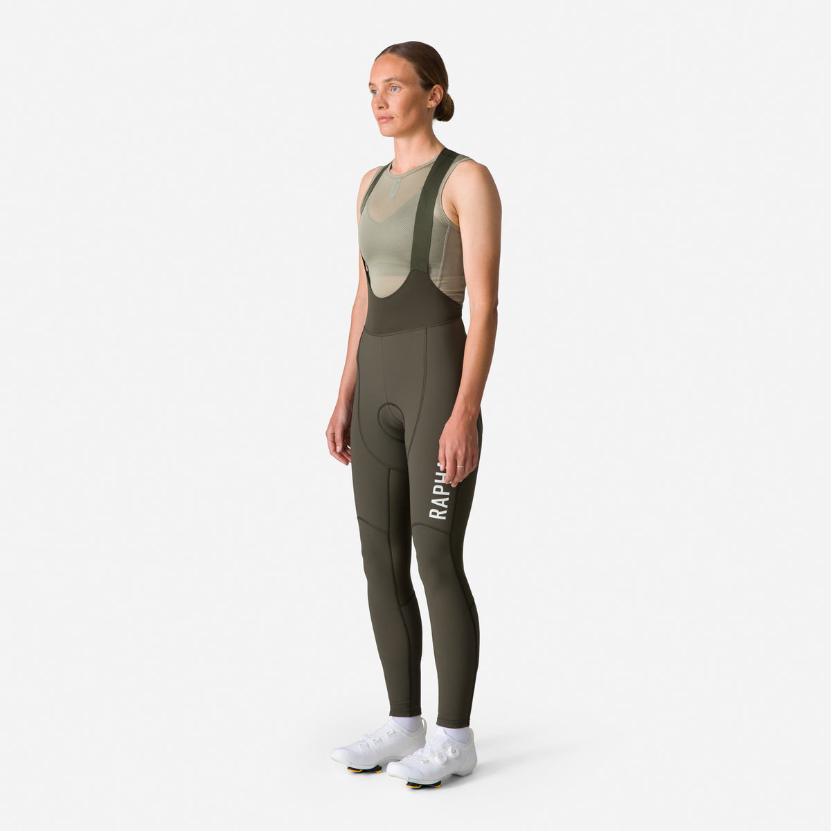 Women's Pro Team Winter Tights III - Dark Green/White