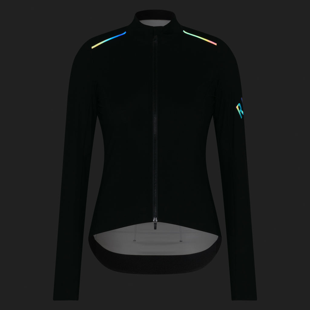 Women's Pro Team Long Sleeve Shadow Jersey - Black/Rainbow Reflective
