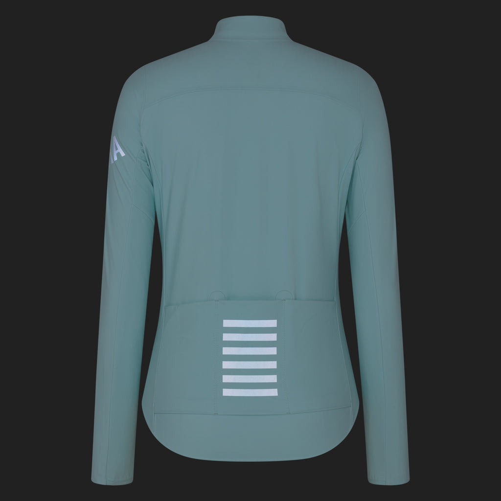 Women's Pro Team Long Sleeve Shadow Jersey - Aqua/White Reflective