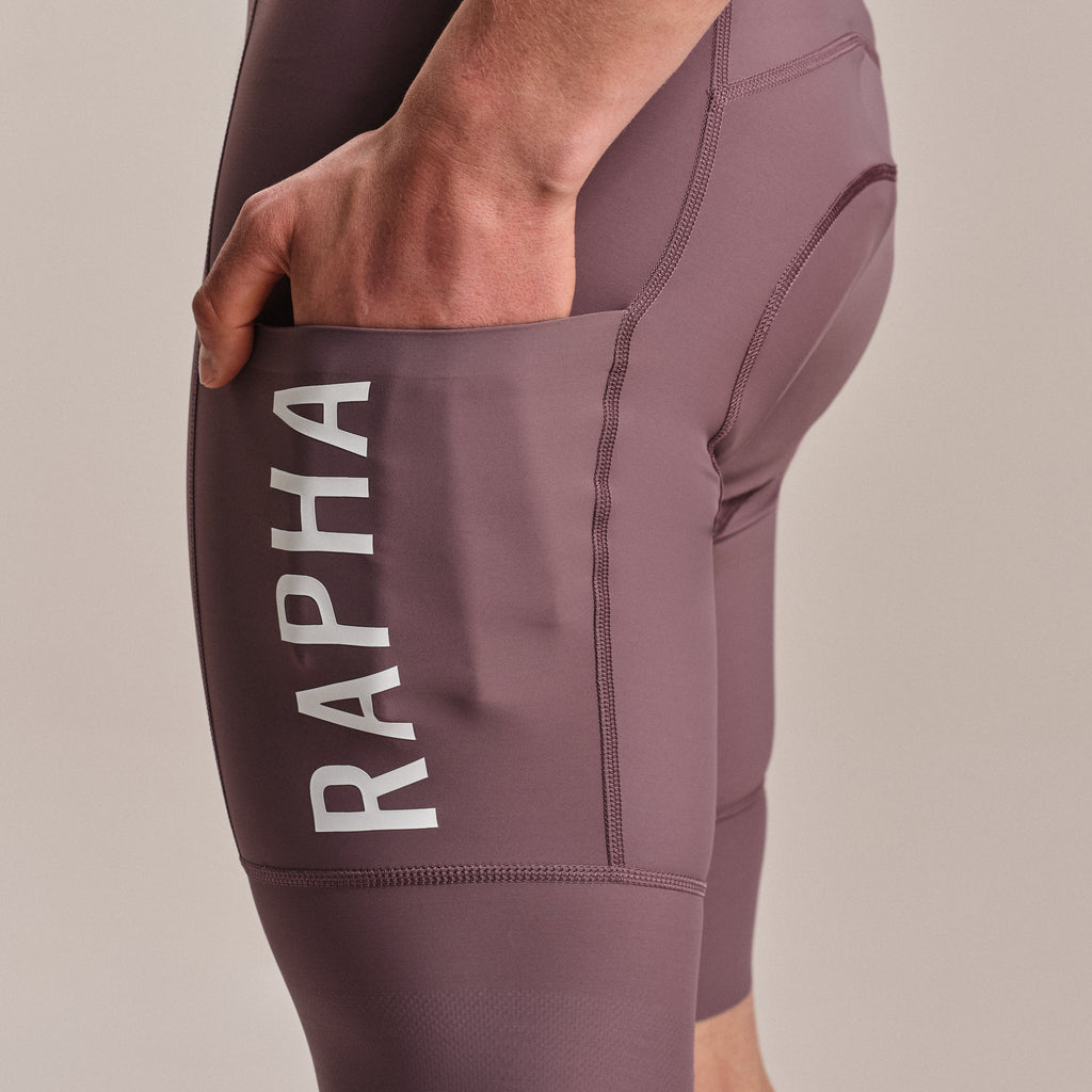 Men's Pro Team Cargo Bib Shorts - Regular - Amethyst/White