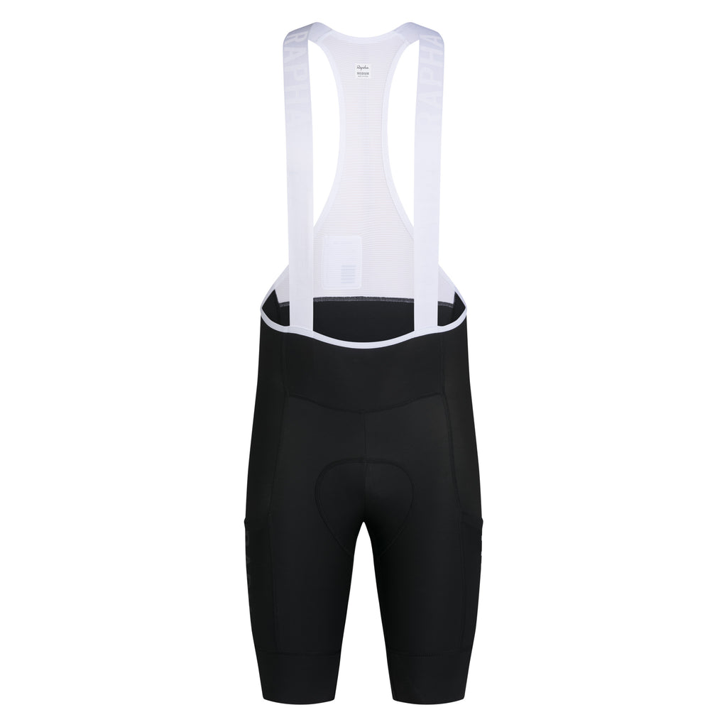 Men's Pro Team Cargo Bib Shorts - Regular - Black/White