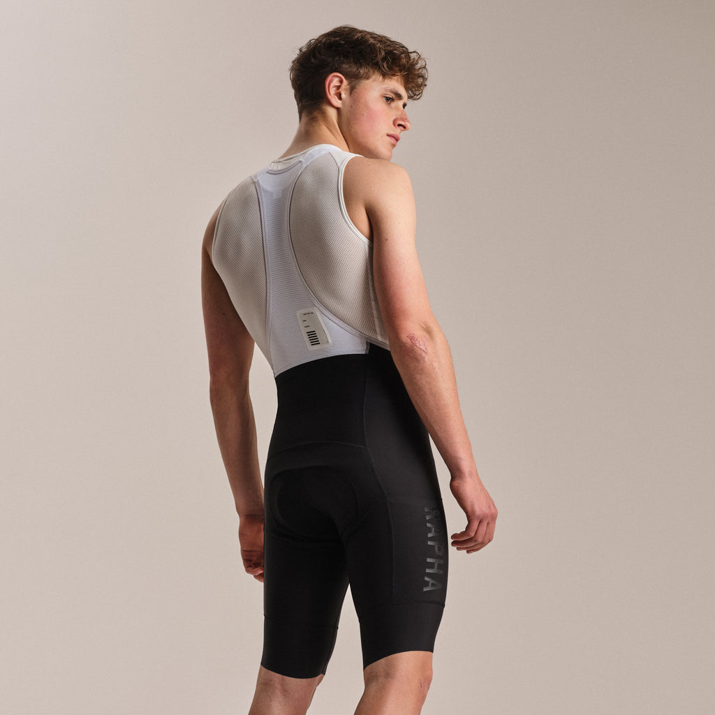 Men's Pro Team Cargo Bib Shorts - Regular - Black/White