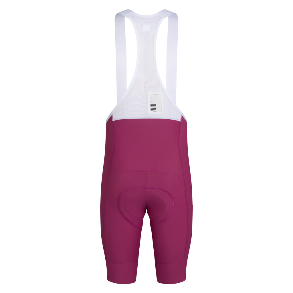 Men's Pro Team Cargo Bib Shorts - Regular - Raspberry/White