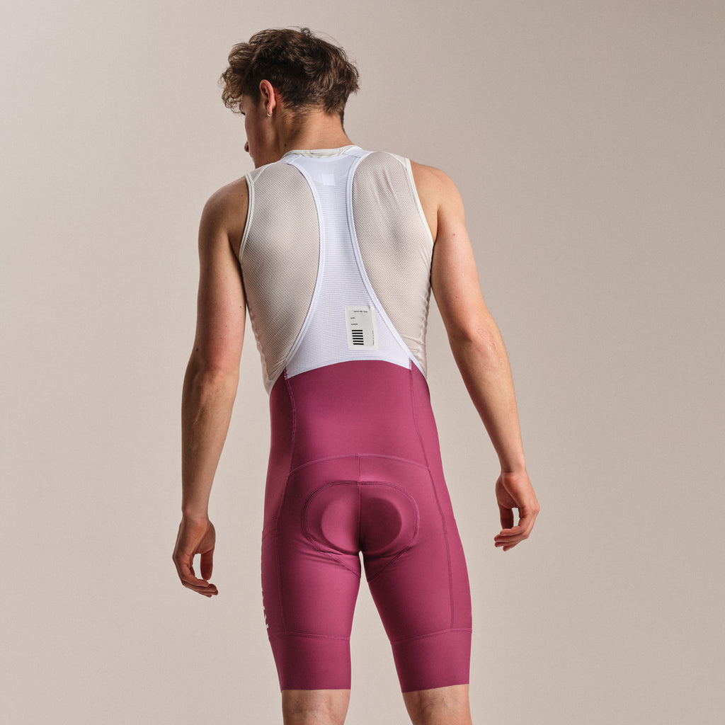 Men's Pro Team Cargo Bib Shorts - Regular - Raspberry/White