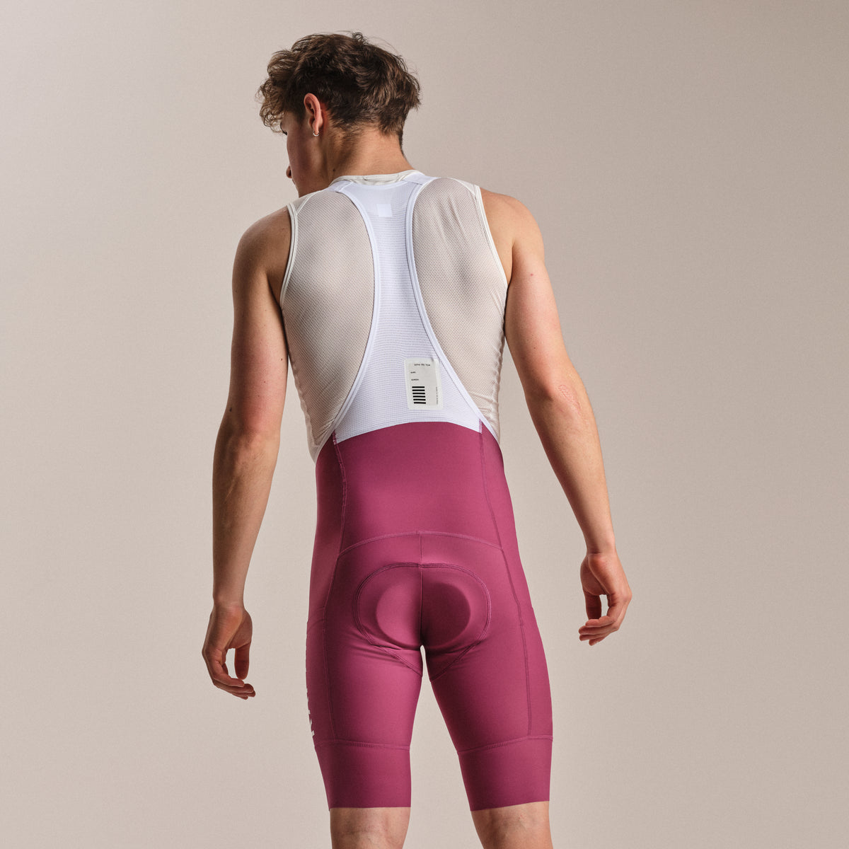 Men's Pro Team Cargo Bib Shorts - Regular - Raspberry/White