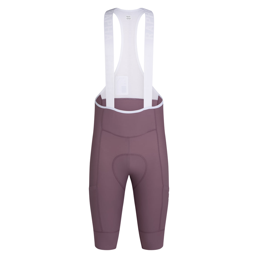 Men's Pro Team Cargo Bib Shorts - Long - Amethyst/White