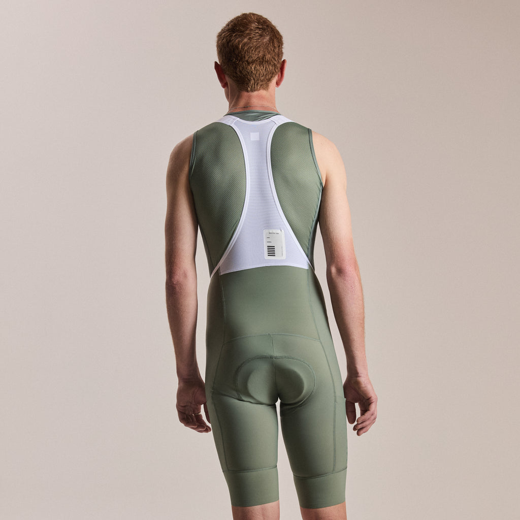 Men's Pro Team Cargo Bib Shorts - Long - Laurel/White