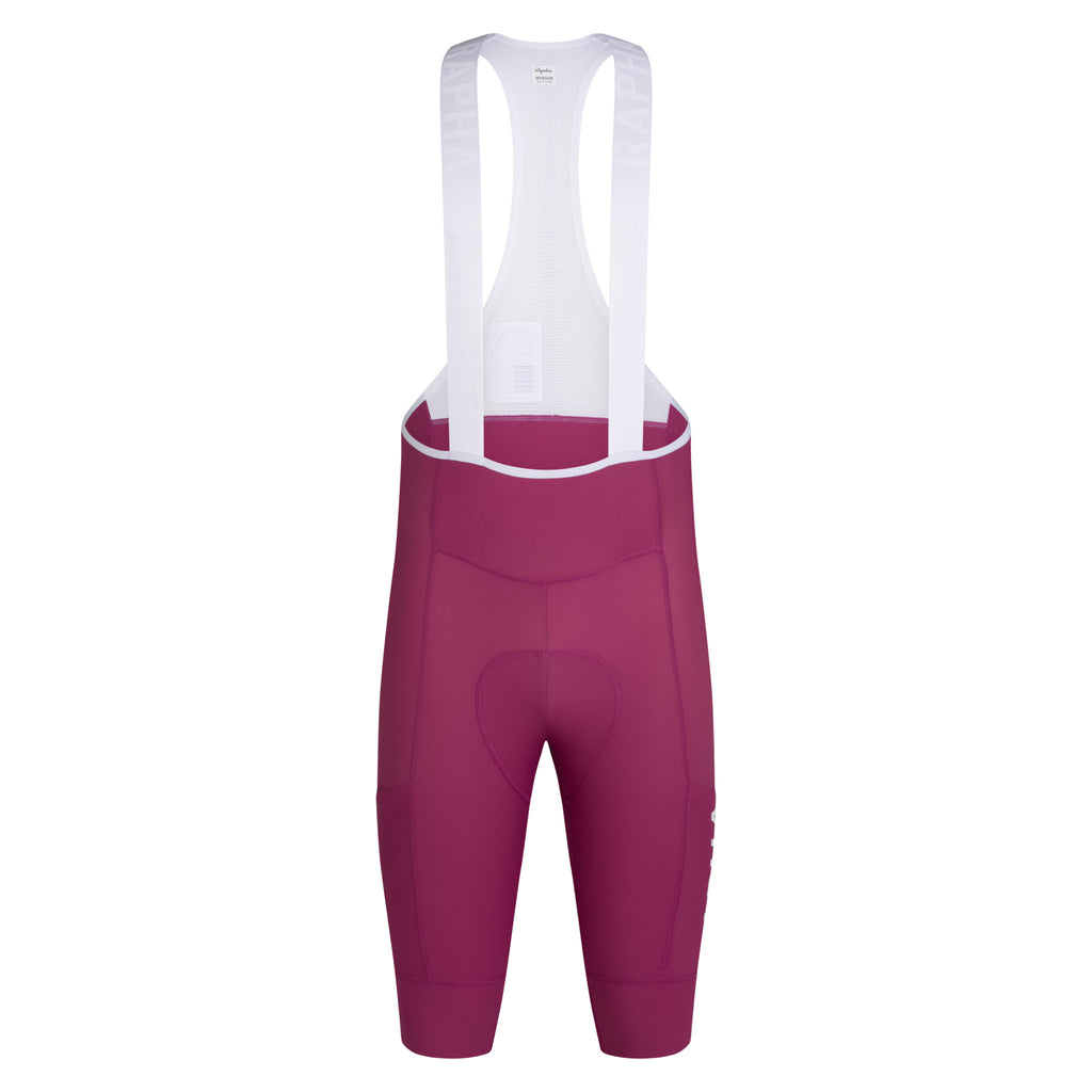 Men's Pro Team Cargo Bib Shorts - Long - Raspberry/White