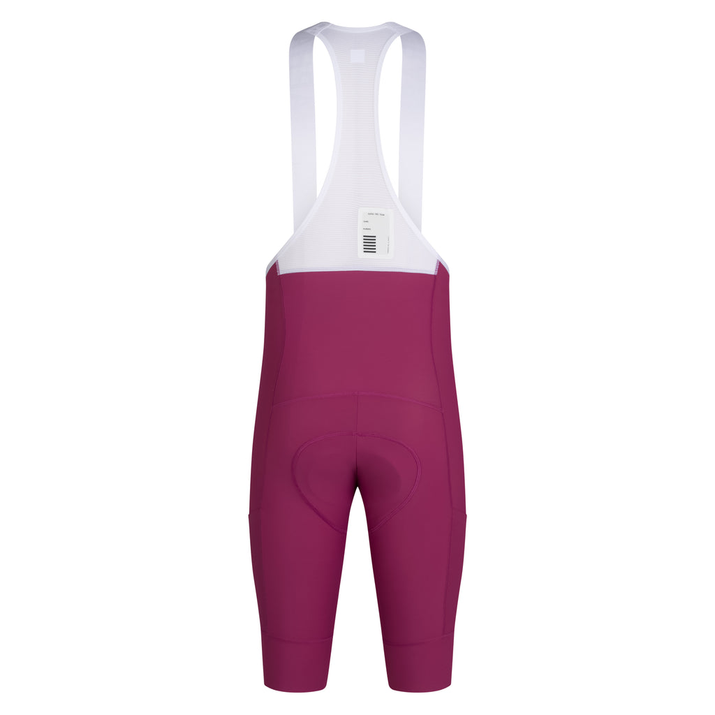 Men's Pro Team Cargo Bib Shorts - Long - Raspberry/White