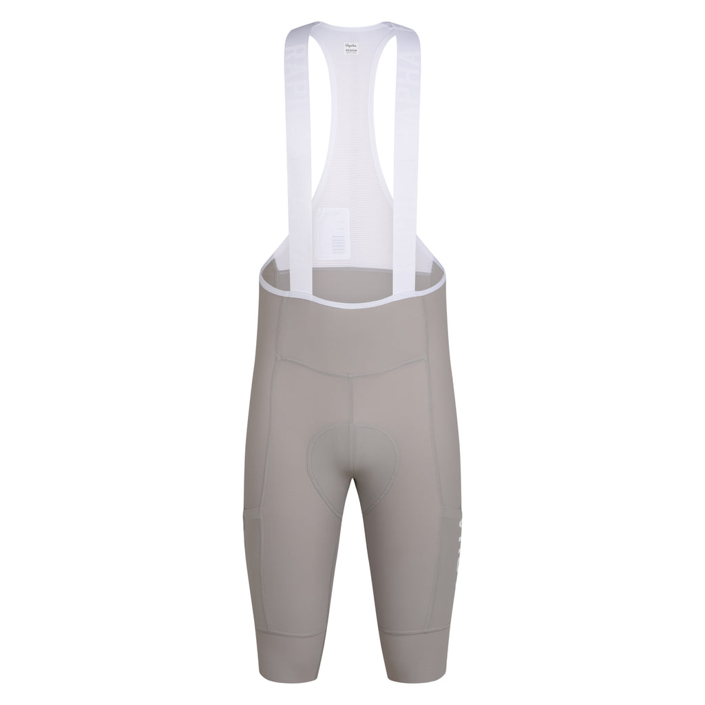Men's Pro Team Cargo Bib Shorts - Long - Smoky Silver/White