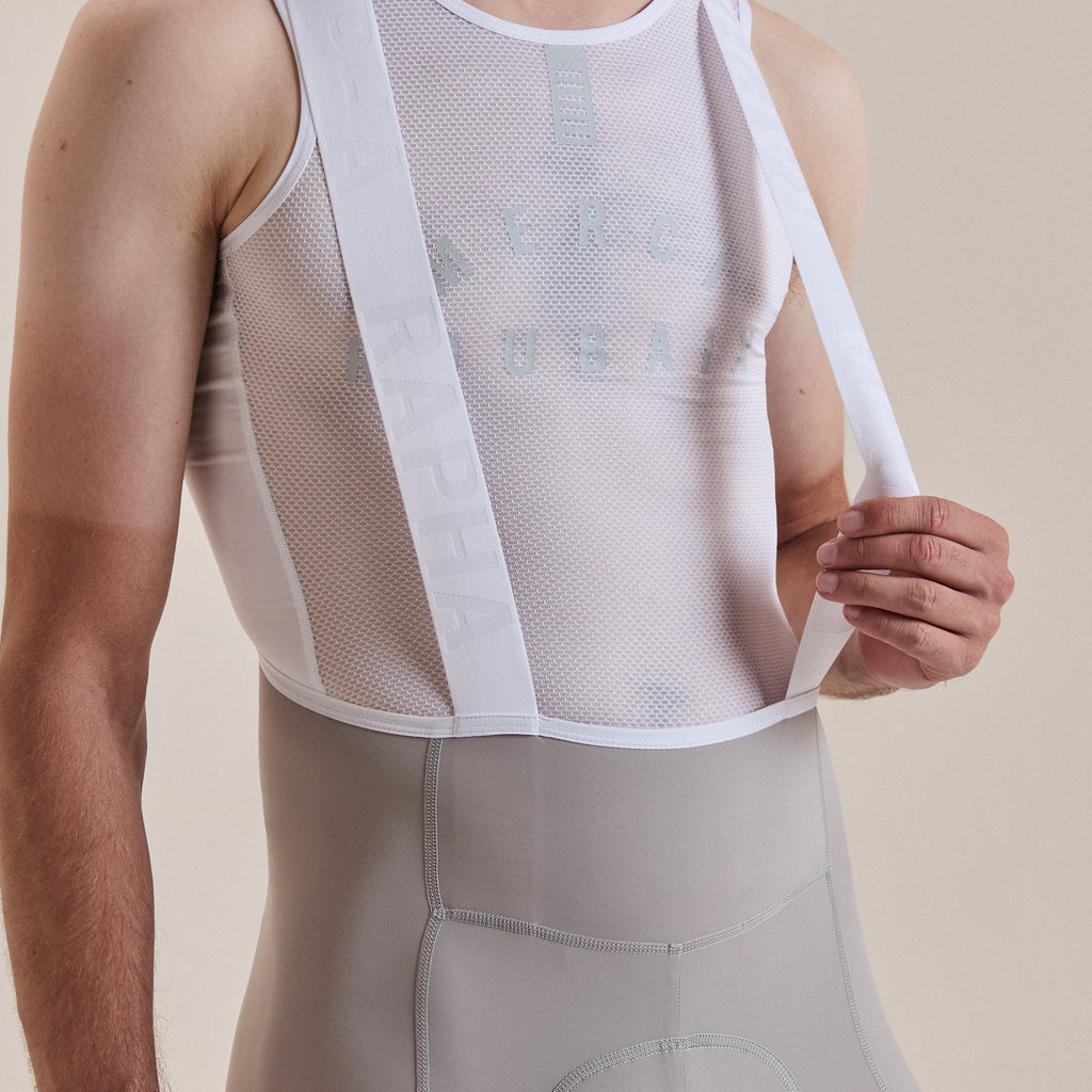 Men's Pro Team Cargo Bib Shorts - Long - Smoky Silver/White