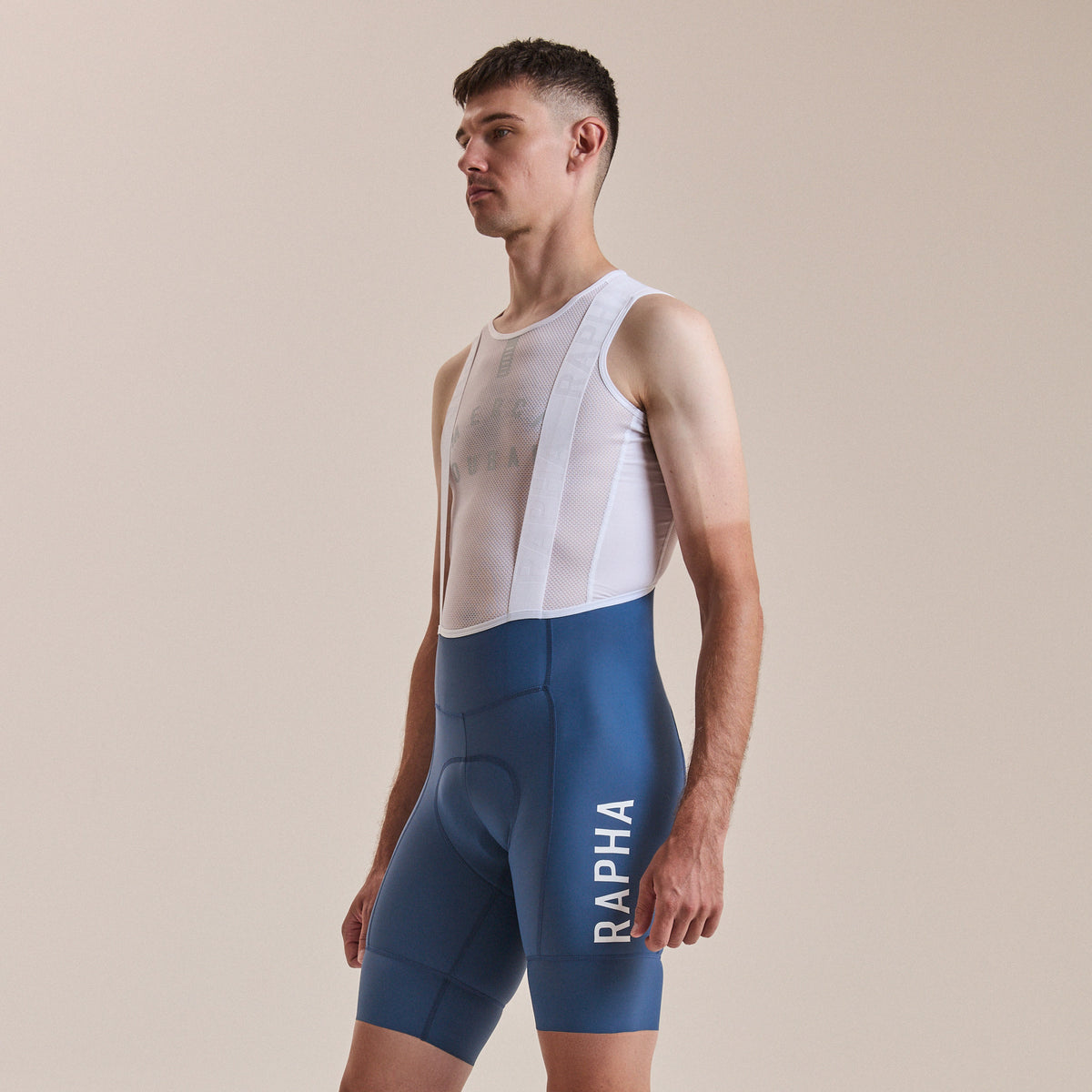 Men's Pro Team Training Bib Shorts II - Regular - Denim Blue/White