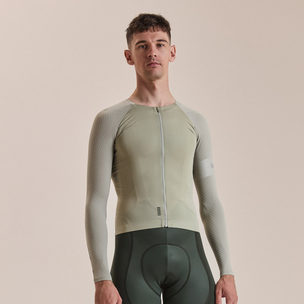 Men's Pro Team Long Sleeve Aero Jersey - Seagrass/Silver Reflective