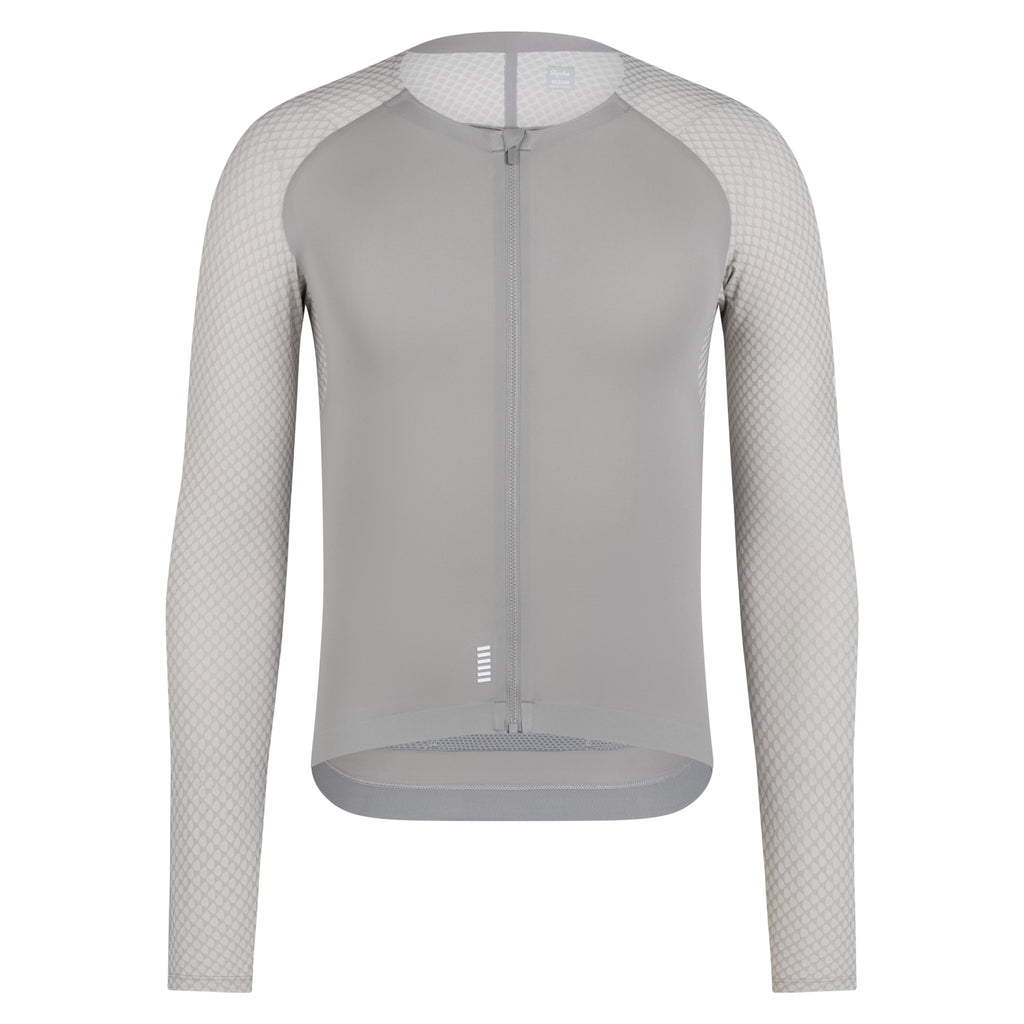 Men's Pro Team Long Sleeve Aero Jersey - Smoky Silver/White