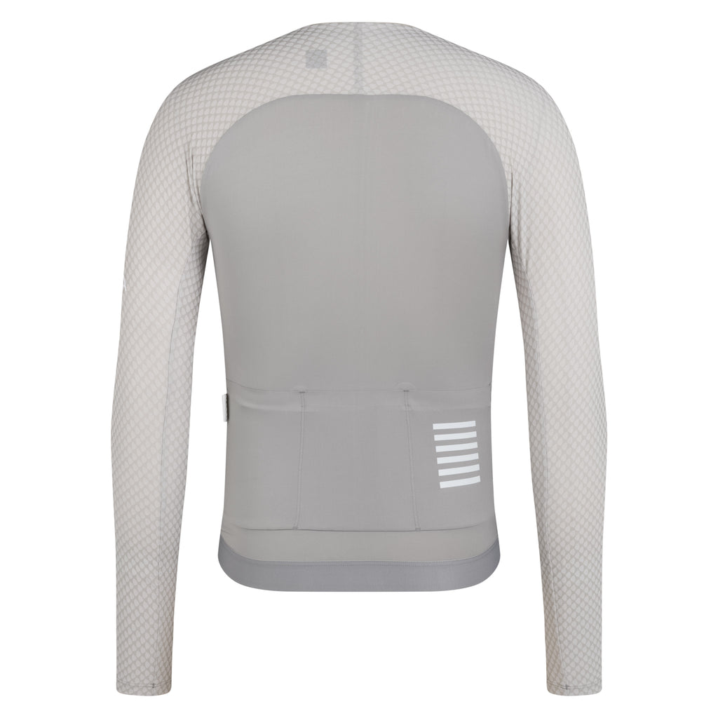 Men's Pro Team Long Sleeve Aero Jersey - Smoky Silver/White